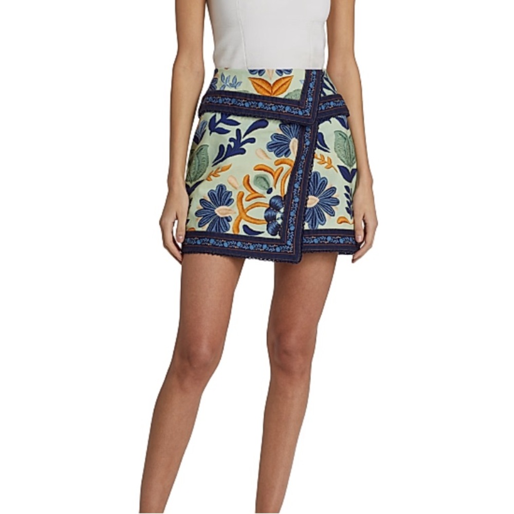 Farm Rio Faux Wrap Mini Skirt